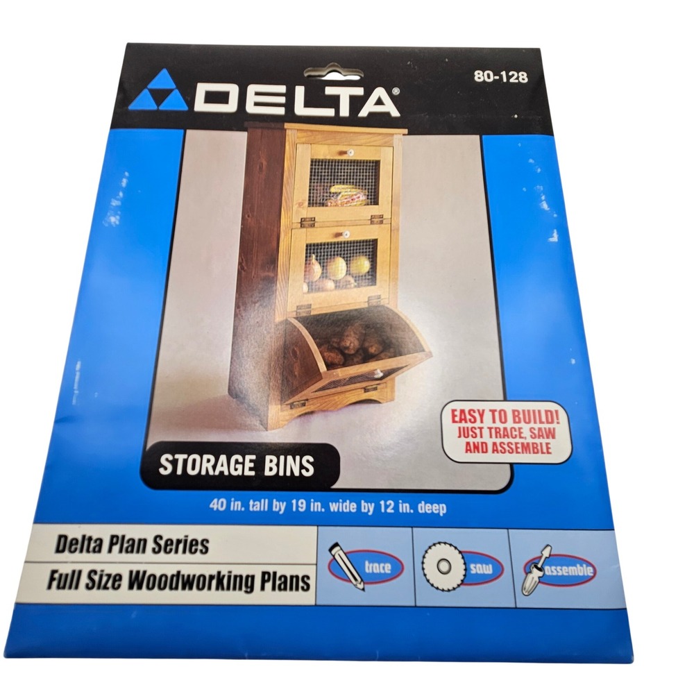Delta Woodworking Plans 80-128 Storage Bins Blue Full Size Traceable Patterns